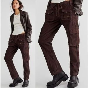 Free people XS Tahiti corduroy cargo pants.
